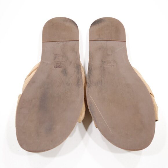 Schutz Leny Soft Tan Leather Twist Knot Lightweight Flat Slide Sandals - 11 - Picture 7 of 7